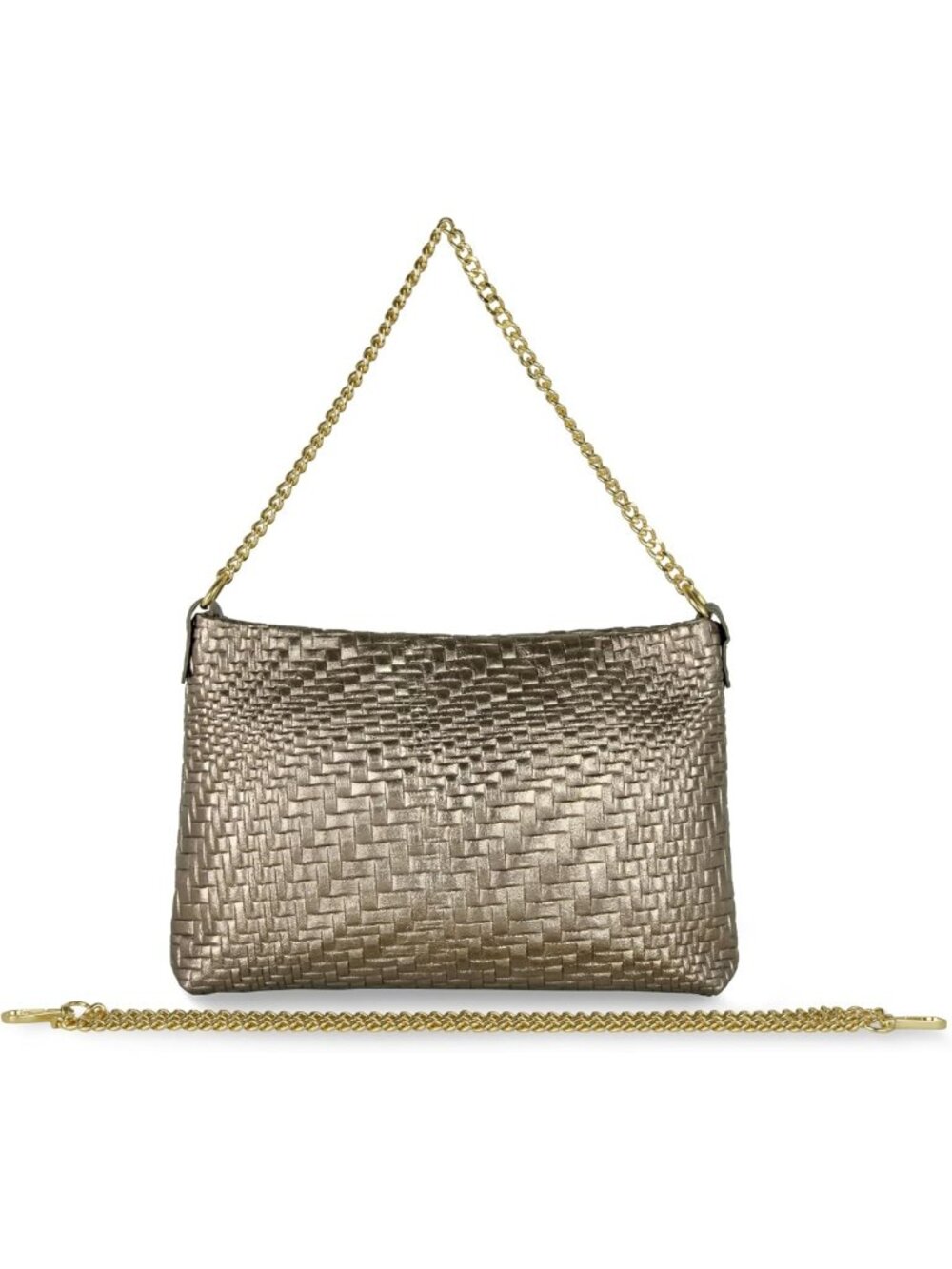 Metallic Suede Crossbody Bag for Women | Small Woven Shoulder Purse with Zipper